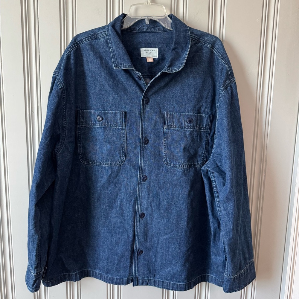 American Eagle Men’s Denim Jeans Button Down shirt - Size XXL